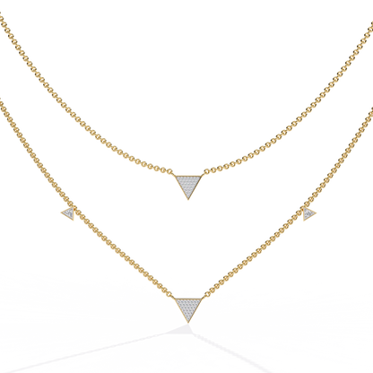Trinity Geo Double Chain Lab Grown Diamond Necklace