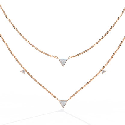 Trinity Geo Double Chain Lab Grown Diamond Necklace