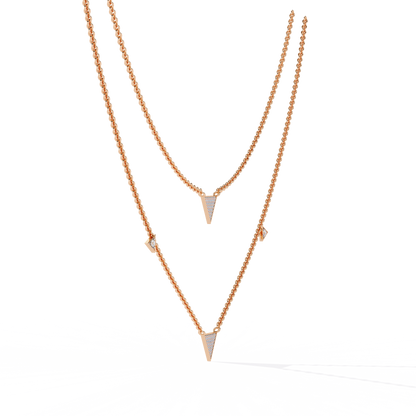 Trinity Geo Double Chain Lab Grown Diamond Necklace