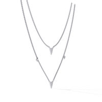 Trinity Geo Double Chain Lab Grown Diamond Necklace - Ophiratbf