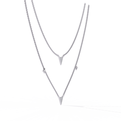 Trinity Geo Double Chain Lab Grown Diamond Necklace