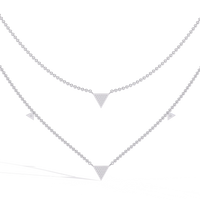 Trinity Geo Double Chain Lab Grown Diamond Necklace - Ophiratbf