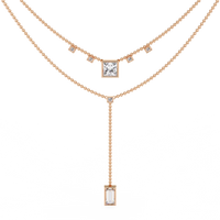 Metro Stream Geometric Lariat Lab Grown Diamond Necklace - Ophiratbf