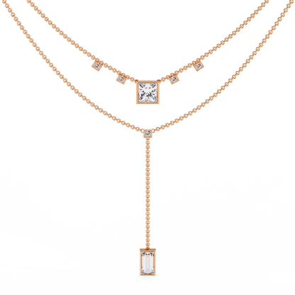 Metro Stream Geometric Lariat Lab Grown Diamond Necklace
