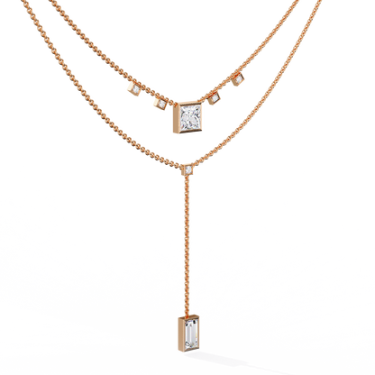 Metro Stream Geometric Lariat Lab Grown Diamond Necklace