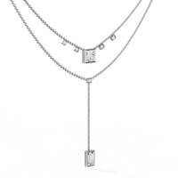 Metro Stream Geometric Lariat Lab Grown Diamond Necklace - Ophiratbf