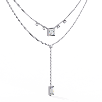 Metro Stream Geometric Lariat Lab Grown Diamond Necklace
