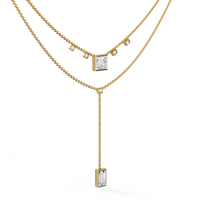 Metro Stream Geometric Lariat Lab Grown Diamond Necklace - Ophiratbf