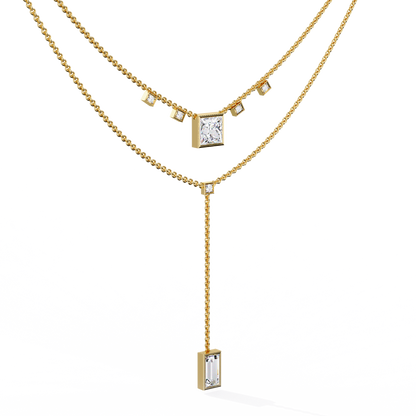 Metro Stream Geometric Lariat Lab Grown Diamond Necklace
