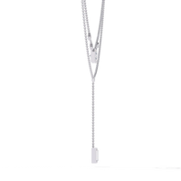 Metro Stream Geometric Lariat Lab Grown Diamond Necklace - Ophiratbf