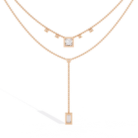 Metro Stream Geometric Lariat Lab Grown Diamond Necklace - Ophiratbf