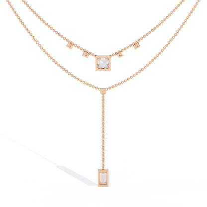 Metro Stream Geometric Lariat Lab Grown Diamond Necklace