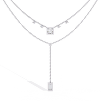Metro Stream Geometric Lariat Lab Grown Diamond Necklace - Ophiratbf