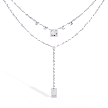 Metro Stream Geometric Lariat Lab Grown Diamond Necklace