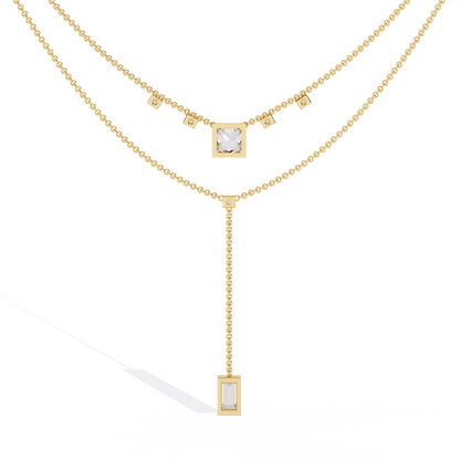 Metro Stream Geometric Lariat Lab Grown Diamond Necklace
