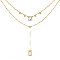 Metro Stream Geometric Lariat Lab Grown Diamond Necklace - Ophiratbf