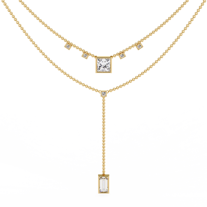 Metro Stream Geometric Lariat Lab Grown Diamond Necklace