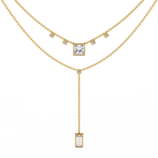Metro Stream Geometric Lariat Lab Grown Diamond Necklace