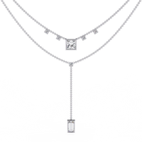 Metro Stream Geometric Lariat Lab Grown Diamond Necklace - Ophiratbf