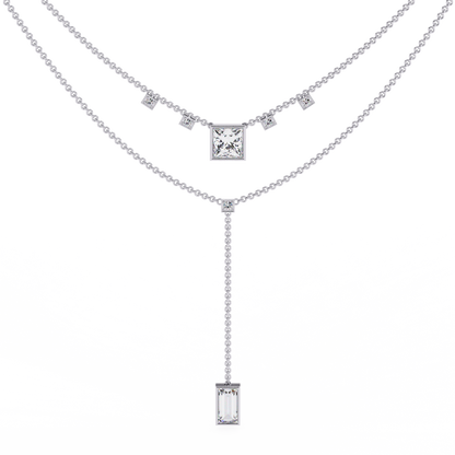 Metro Stream Geometric Lariat Lab Grown Diamond Necklace