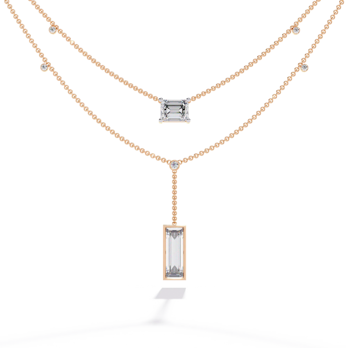 Urbane Duo Lariat Lab Grown Diamond Necklace - Ophiratbf