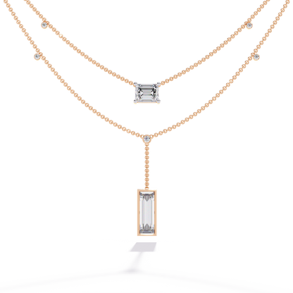 Urbane Duo Lariat Lab Grown Diamond Necklace