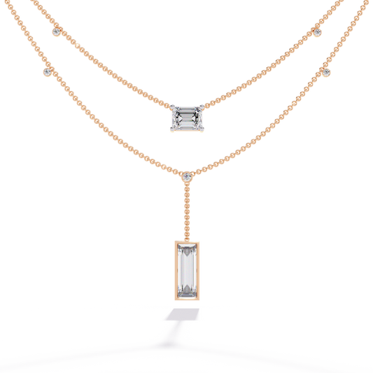 Urbane Duo Lariat Lab Grown Diamond Necklace