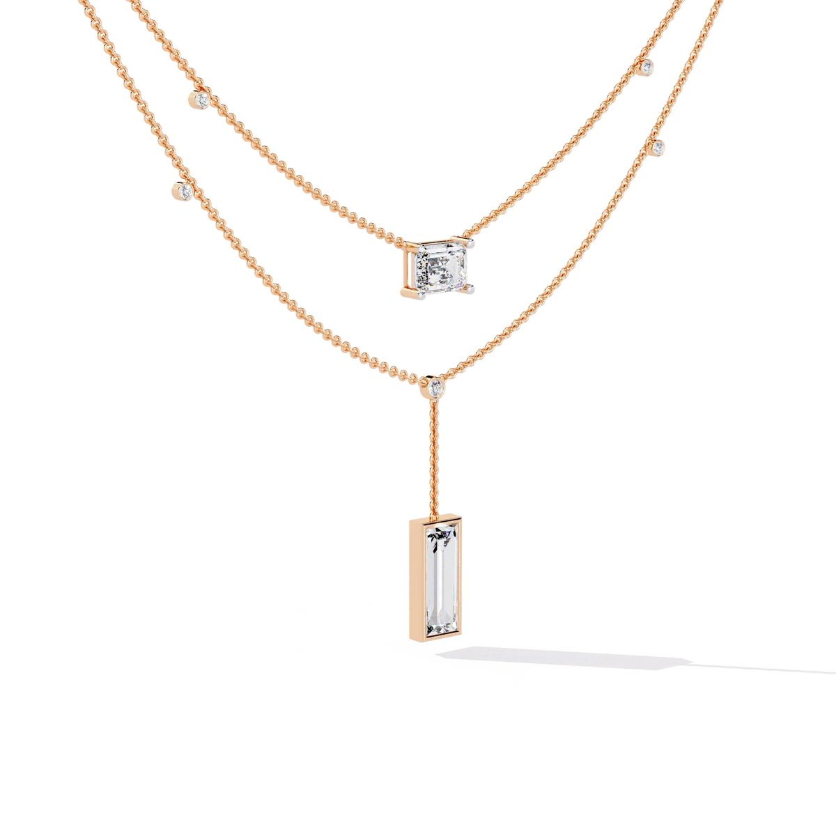 Urbane Duo Lariat Lab Grown Diamond Necklace - Ophiratbf