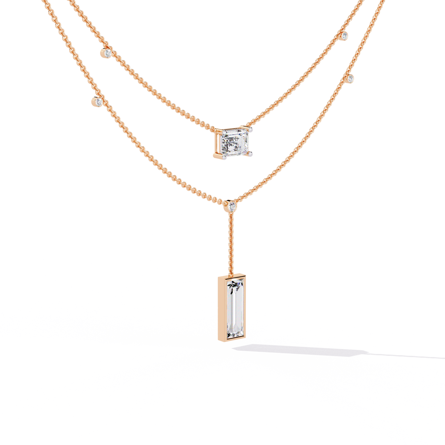 urbane duo lariat lab grown diamond necklace