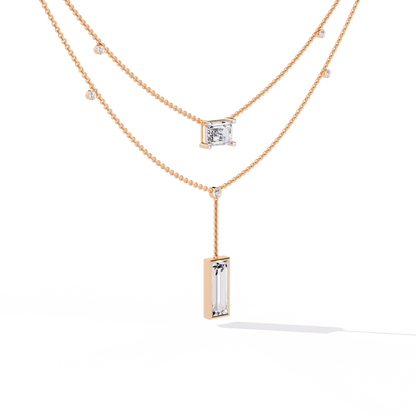 Urbane Duo Lariat Lab Grown Diamond Necklace