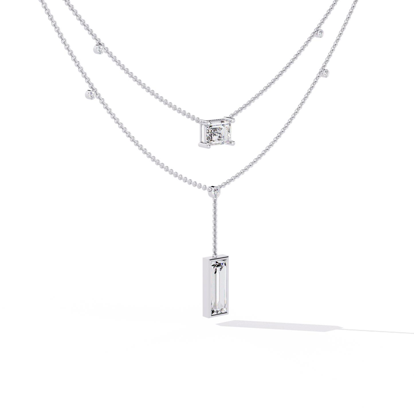 urbane duo lariat lab grown diamond necklace