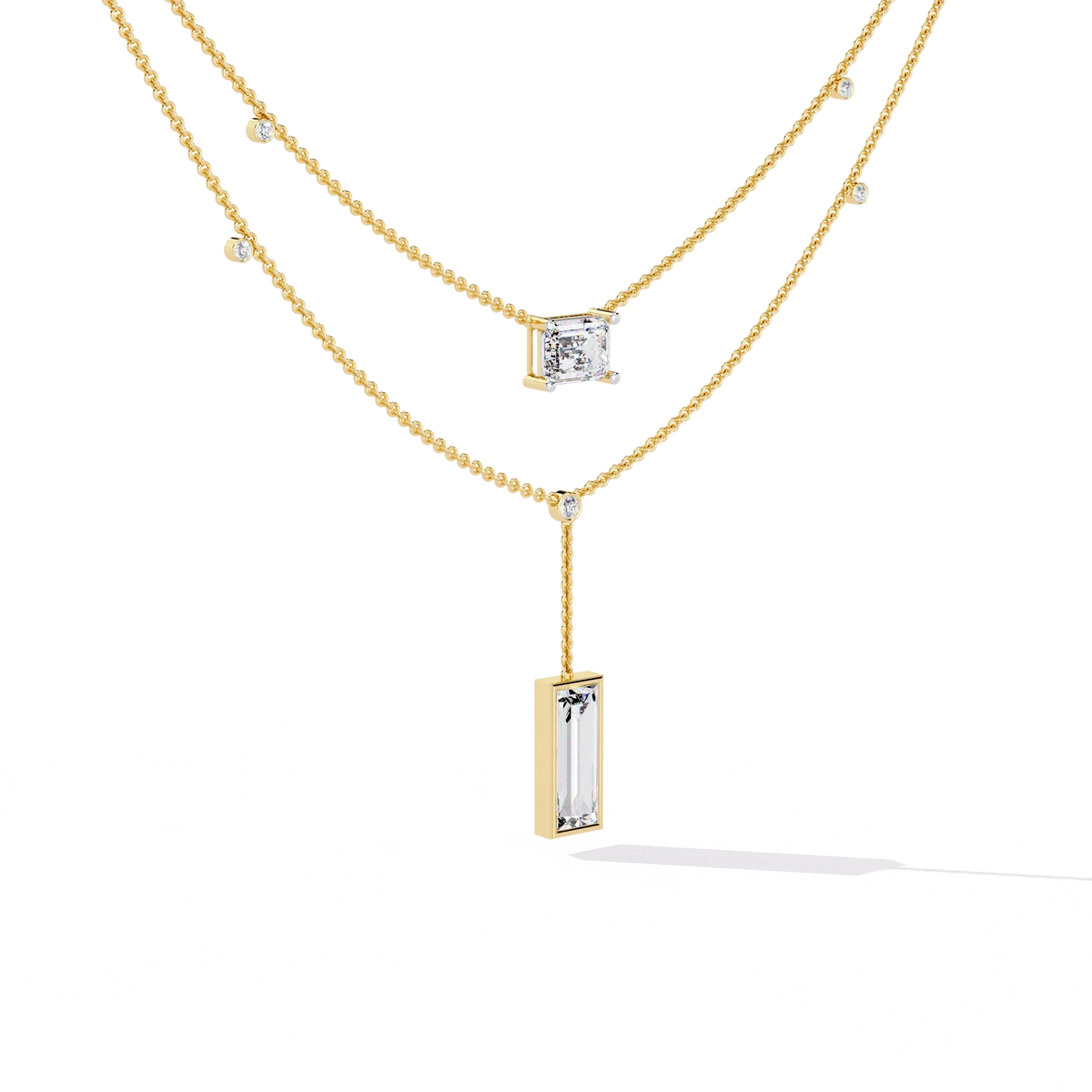 Urbane Duo Lariat Lab Grown Diamond Necklace - Ophiratbf