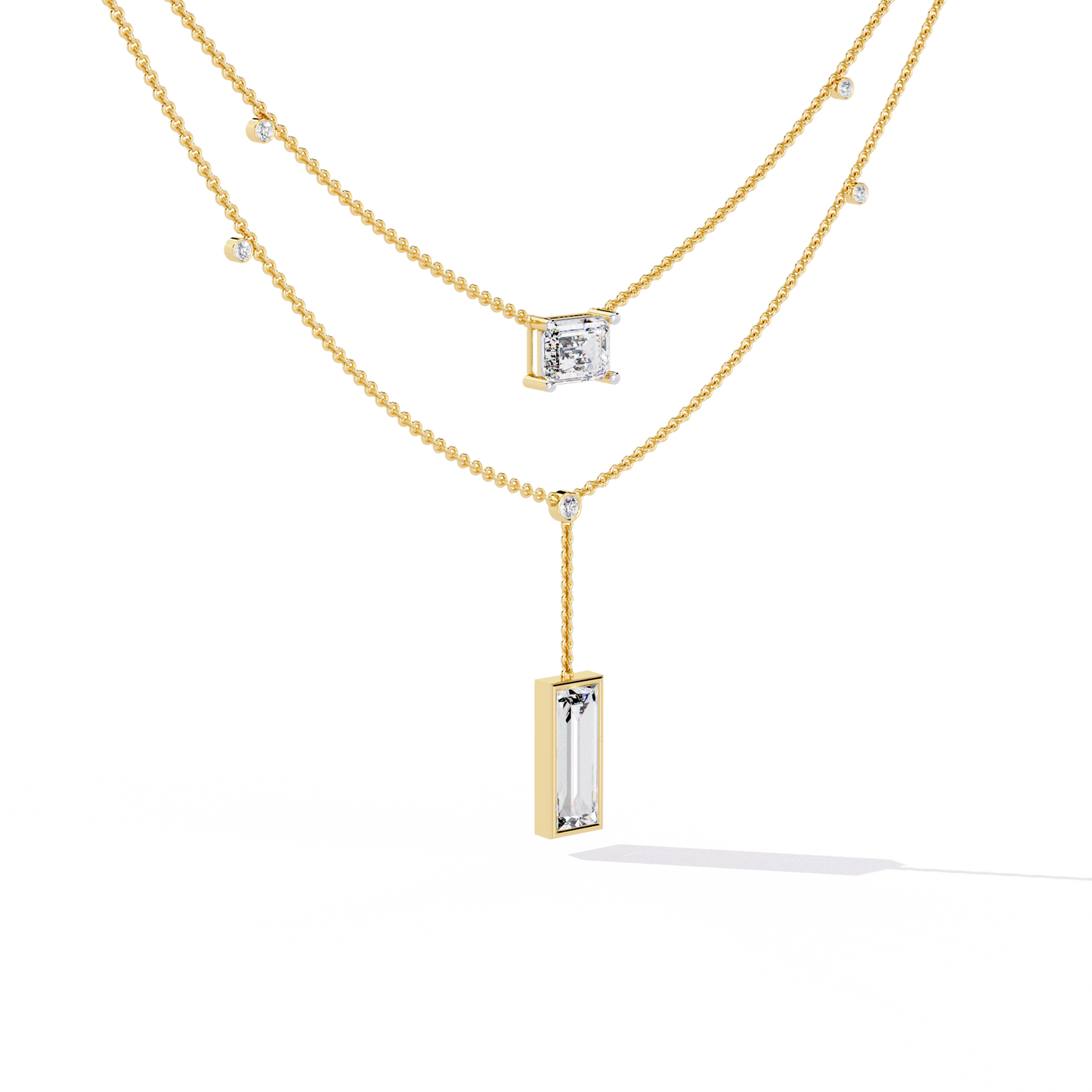urbane duo lariat lab grown diamond necklace