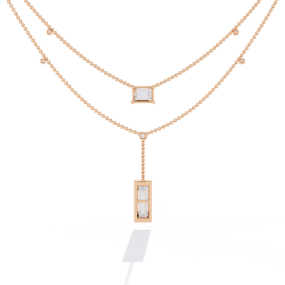 Urbane Duo Lariat Lab Grown Diamond Necklace