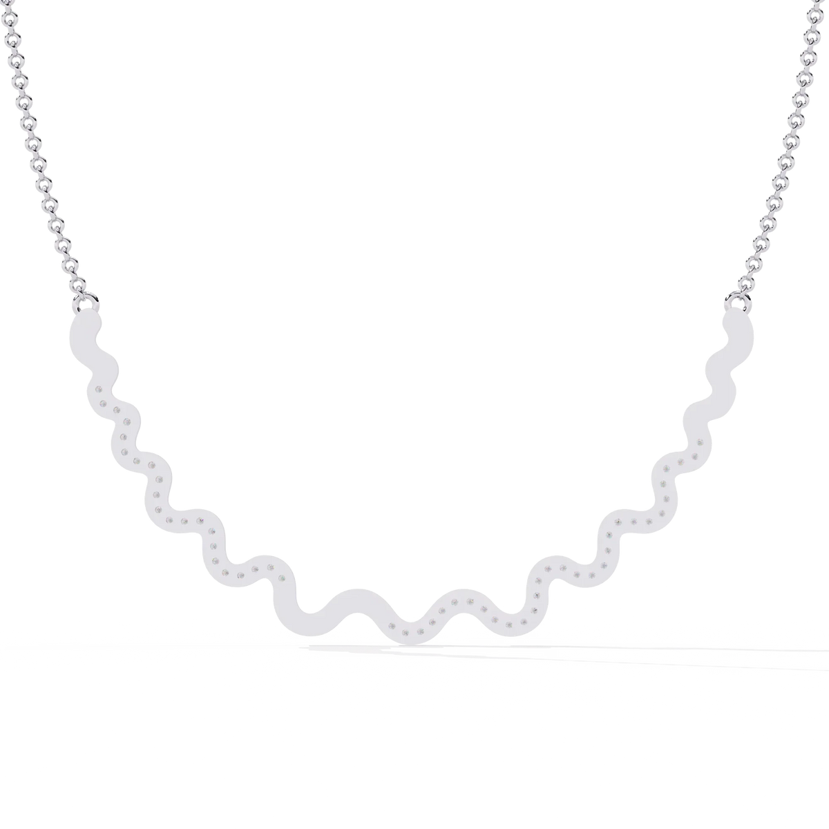 Celestia Wave Pavé Lab Grown Diamond Necklace - Ophiratbf