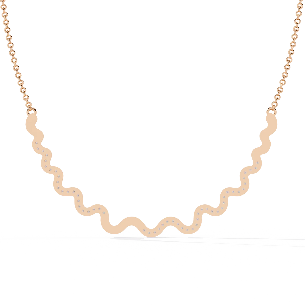 Celestia Wave Pavé Lab Grown Diamond Necklace - Ophiratbf