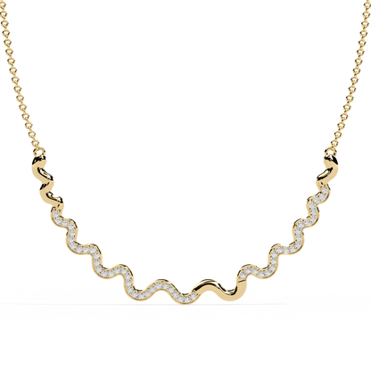 Celestia Wave Pavé Lab Grown Diamond Necklace