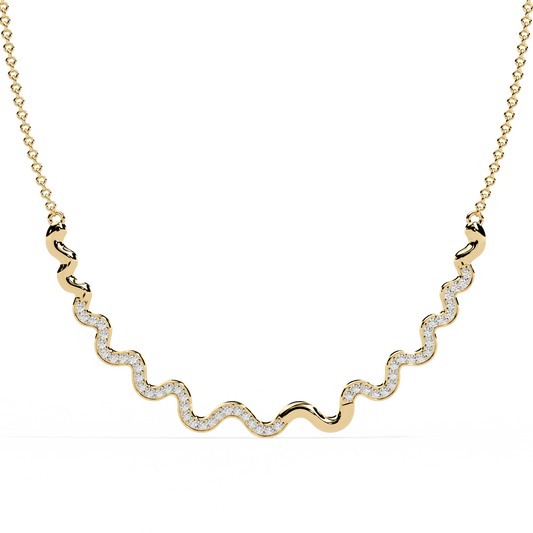 Celestia Wave Pavé Lab Grown Diamond Necklace