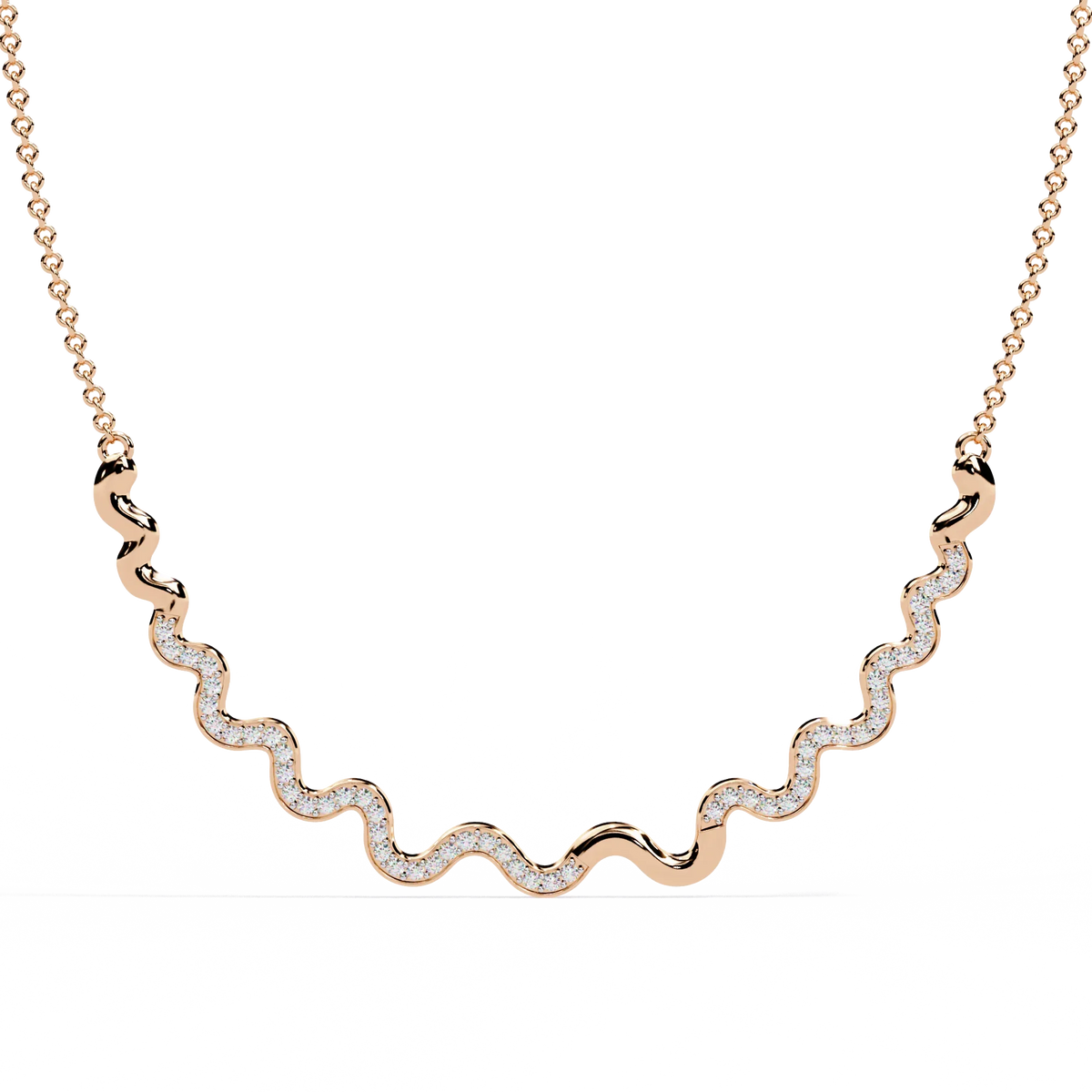 Celestia Wave Pavé Lab Grown Diamond Necklace - Ophiratbf