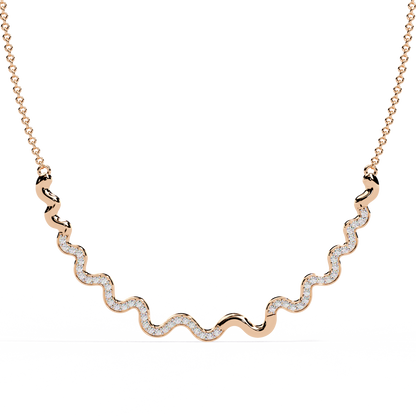 Celestia Wave Pavé Lab Grown Diamond Necklace