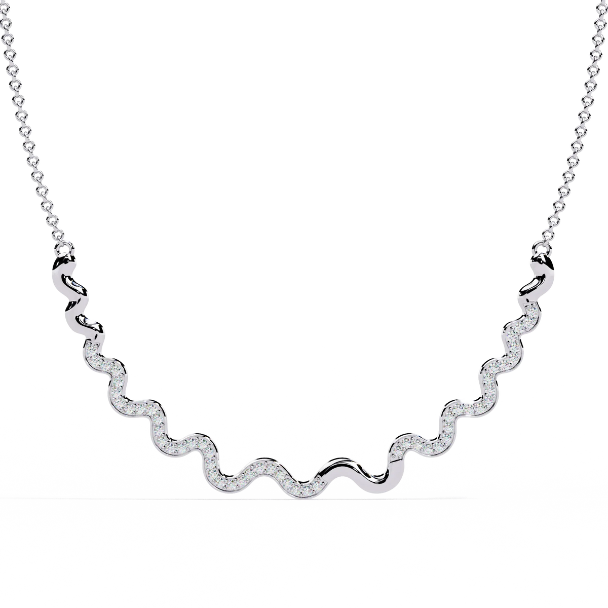 Celestia Wave Pavé Lab Grown Diamond Necklace - Ophiratbf