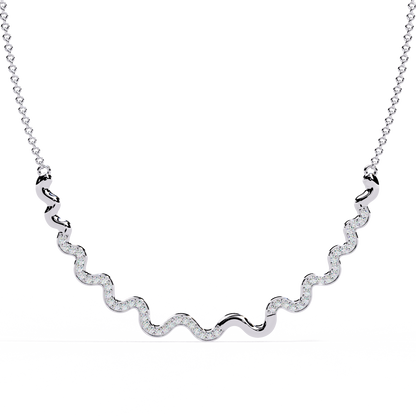 Celestia Wave Pavé Lab Grown Diamond Necklace