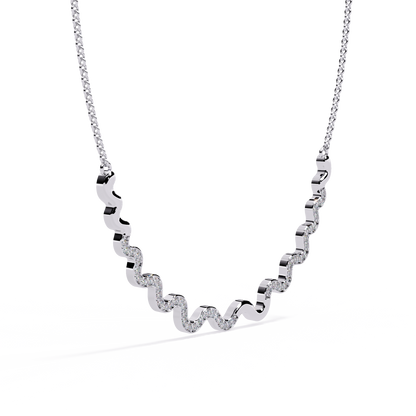 Celestia Wave Pavé Lab Grown Diamond Necklace