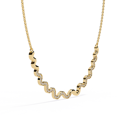 Celestia Wave Pavé Lab Grown Diamond Necklace