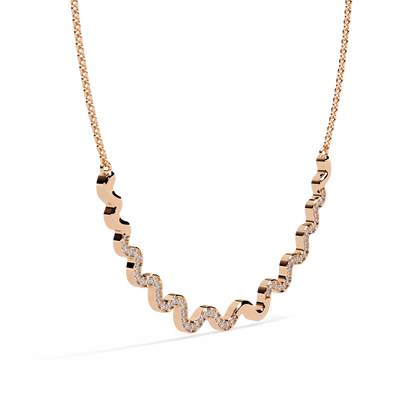 Celestia Wave Pavé Lab Grown Diamond Necklace