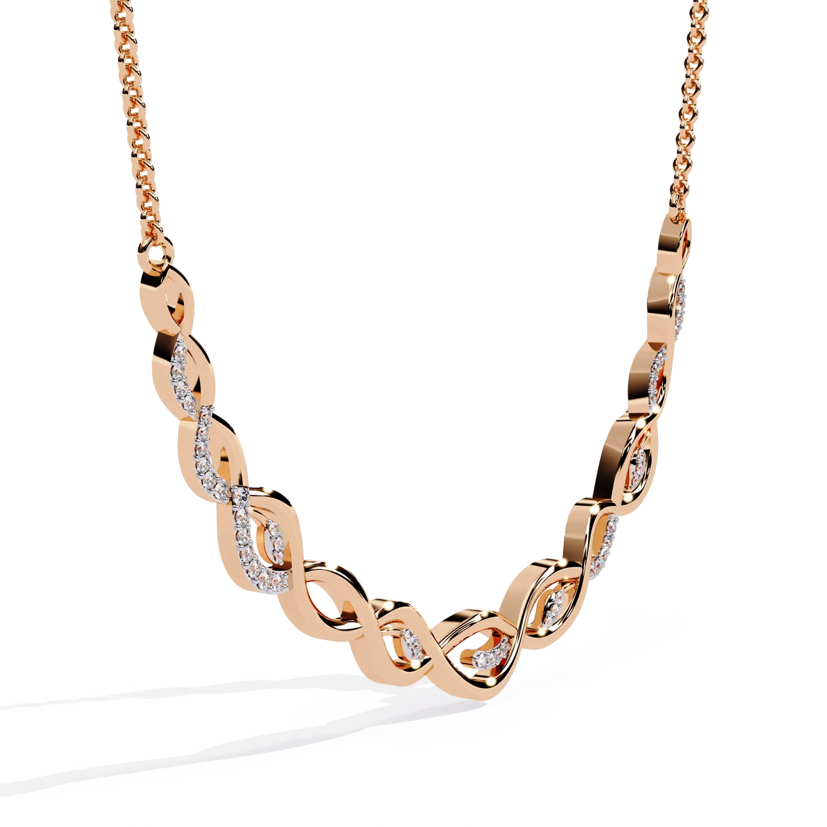 Aurelia Vine Twist Lab Grown Diamond Necklace - Ophiratbf