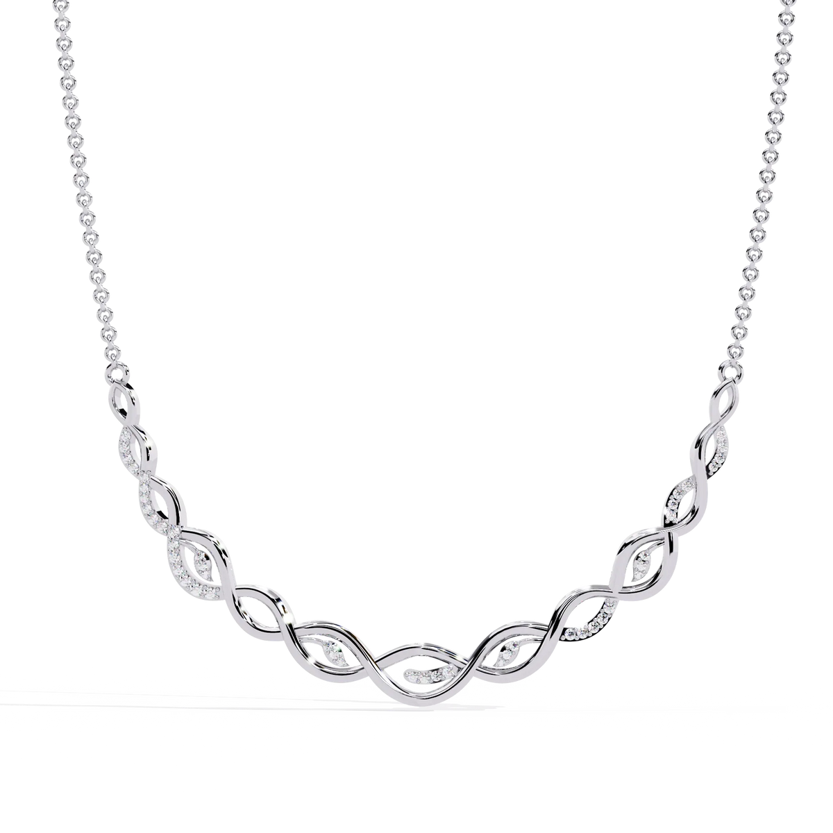 Aurelia Vine Twist Lab Grown Diamond Necklace - Ophiratbf