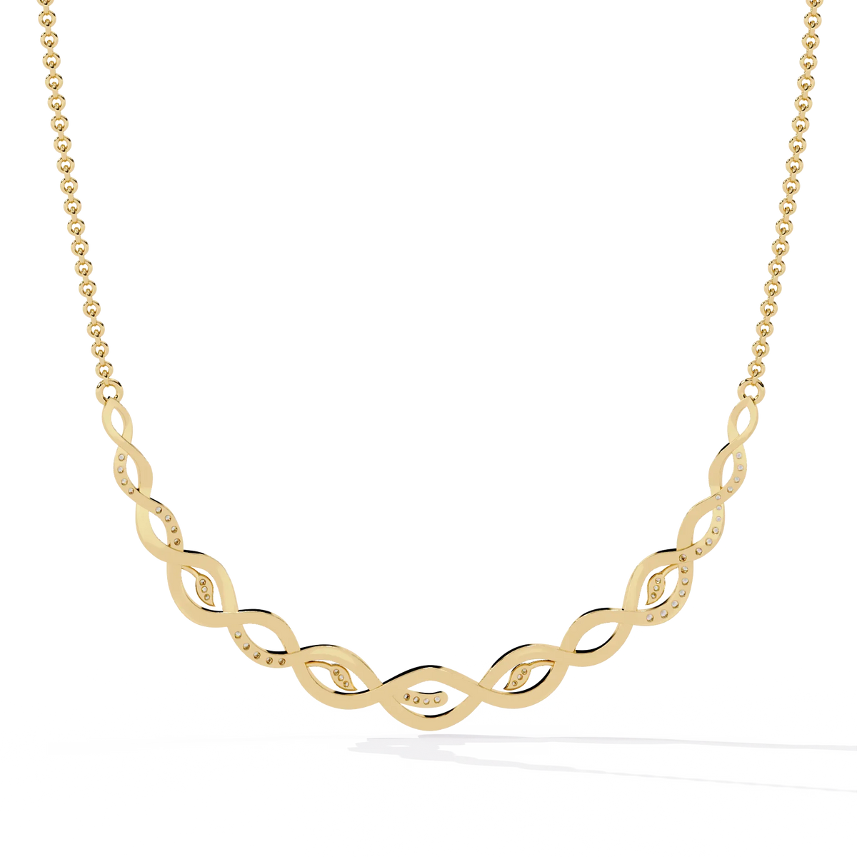 Aurelia Vine Twist Lab Grown Diamond Necklace - Ophiratbf