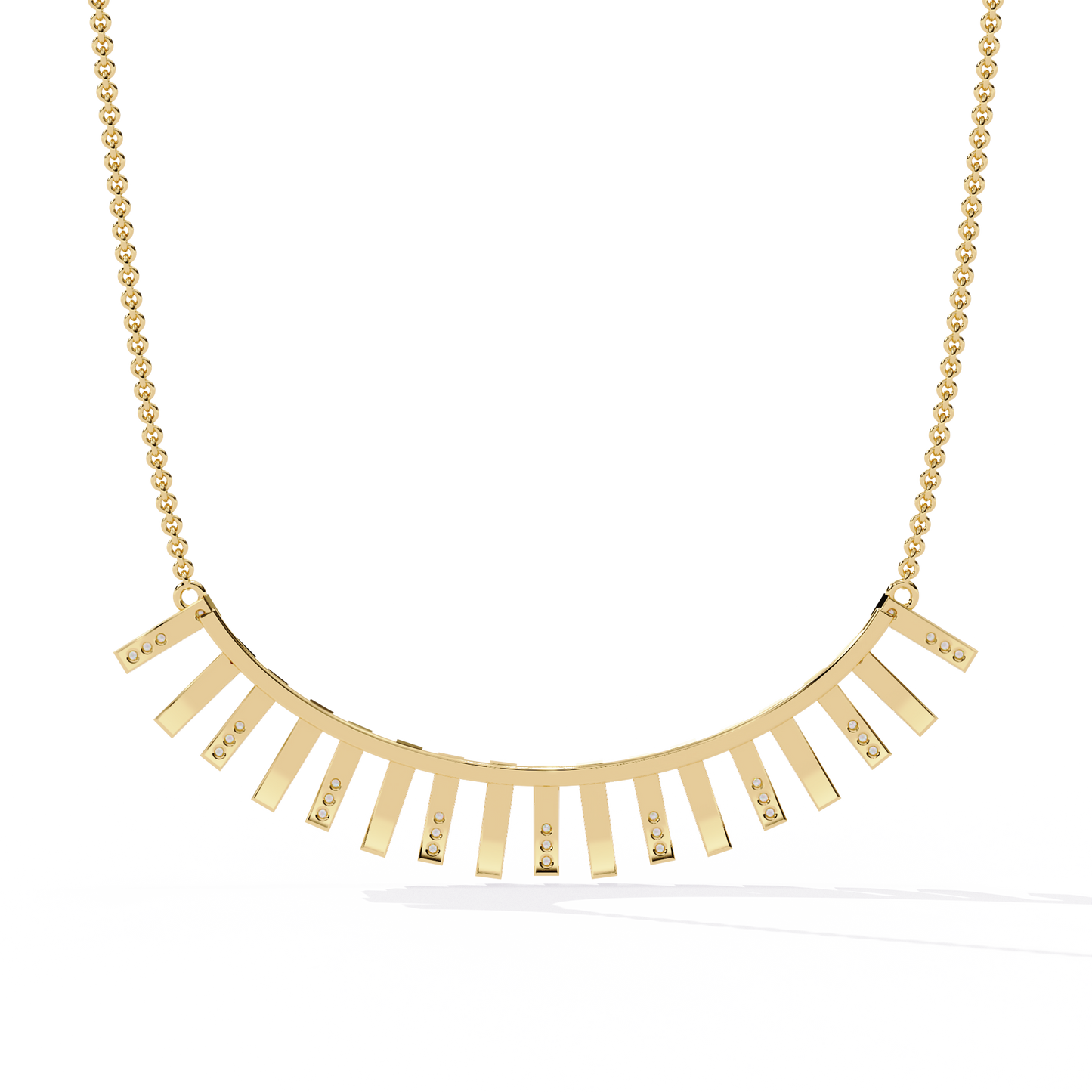 solar flare fringe lab grown diamond necklace