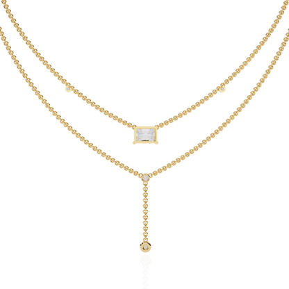Nouveau Princess Lariat Lab Grown Diamond Necklace